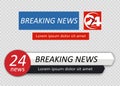 Tv news bar. Lower Third TV News Bars Set Vector. Television broadcast media title banner.