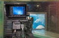 TV NEWS studio with camera and lights Royalty Free Stock Photo