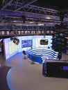 TV NEWS studio with light equipment ready for recording Royalty Free Stock Photo