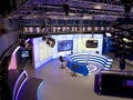 TV NEWS studio with light equipment ready for recording