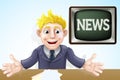 TV Newscaster cartoon Royalty Free Stock Photo