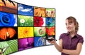 Tv-Panel with a woman Royalty Free Stock Photo