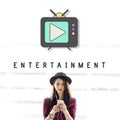 TV Play Button Media Entertainment Graphic Concept Royalty Free Stock Photo