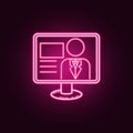 TV presenter icon. Elements of Media in neon style icons. Simple icon for websites, web design, mobile app, info graphics Royalty Free Stock Photo