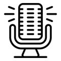 Tv presenter studio microphone icon, outline style Royalty Free Stock Photo