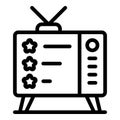 Tv quiz icon outline vector. Poster show