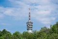 TV and Radio broadcasting transmitter outside big Royalty Free Stock Photo