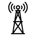 Tv radio tower icon outline vector. Media studio Royalty Free Stock Photo