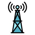Tv radio tower icon vector flat Royalty Free Stock Photo