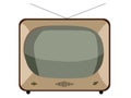 Vintage Television Old Tv Isolated on White Background. Royalty Free Stock Photo