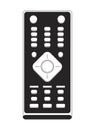 TV remote control buttons black and white 2D line cartoon object Royalty Free Stock Photo