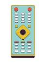 TV remote control buttons 2D linear cartoon object Royalty Free Stock Photo