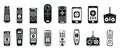 Tv remote control icons set, simple style Royalty Free Stock Photo