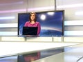 TV reporter at the news desk