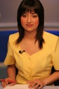 TV reporter in studio