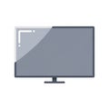 The TV rests on a basic stand, centrally positioned at the bottom Royalty Free Stock Photo