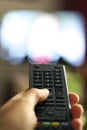 TV remote control device on hand