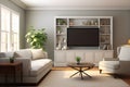 TV Room concept that focuses on capturing images of a residential living room. AI Generated