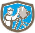 TV Satellite Dish Installer Shield Retro