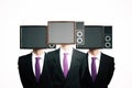 TV screen headed businessmen Royalty Free Stock Photo