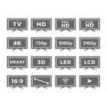 Tv, screen size and resolutions, smart television icons