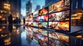 TV screens and selection of TV channels. Royalty Free Stock Photo