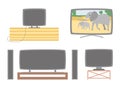 TV Screens Set, Television Monitors with Audio