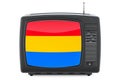 TV set with pansexual flag, 3D rendering