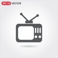 tv set single vector icon Royalty Free Stock Photo