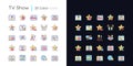 TV show light and dark theme RGB color icons set Royalty Free Stock Photo