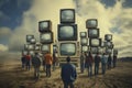 TV Slavery: Illustration of Mind Control by Mass Media