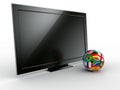 TV with soccerball