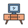 TV Stand Icon Image. Royalty Free Stock Photo