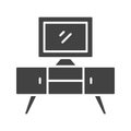 TV Stand Icon Image. Royalty Free Stock Photo