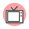 Tv sticker icon. Simple thin line, outline vector of web icons for ui and ux, website or mobile application Royalty Free Stock Photo