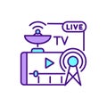 TV streaming services RGB color icon