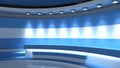 TV studio. Argentina. Argentine flag. News studio. Loop animation. Background for any green screen or chroma key video production