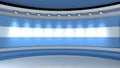 TV studio. Argentina. Argentine flag. News studio. Loop animation. Background for any green screen or chroma key video production