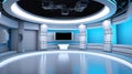 Tv Studio. Backdrop for TV shows .TV on wall. News studio. The perfect backdrop for any green screen or chroma key video or photo Royalty Free Stock Photo