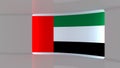 TV studio. Dubai flag studio. Dubai flag background. News studio. The perfect backdrop for any green screen.