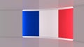 TV studio. France. French flag studio. French flag background. News studio. The perfect backdrop. Royalty Free Stock Photo