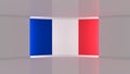 TV studio. France. French flag studio. French flag background. News studio. The perfect backdrop. Royalty Free Stock Photo