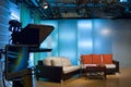 TV studio and lights Royalty Free Stock Photo