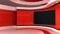 Tv studio. Red Studio. Red backdrop. News studio. News room. The perfect backdrop for any green screen or chroma key video or Royalty Free Stock Photo