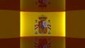 TV studio. Spain. Spanish flag studio. Spanish flag background. News studio. The perfect backdrop for any green screen or chroma