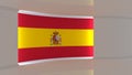 TV studio. Spain. Spanish flag studio. Spanish flag background. News studio. The perfect backdrop for any green screen or chroma