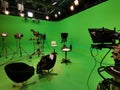 TV studio with specific devices and chairs