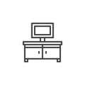 Tv table outline icon