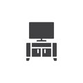 TV table stand vector icon