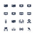 TV and televison equipment icons